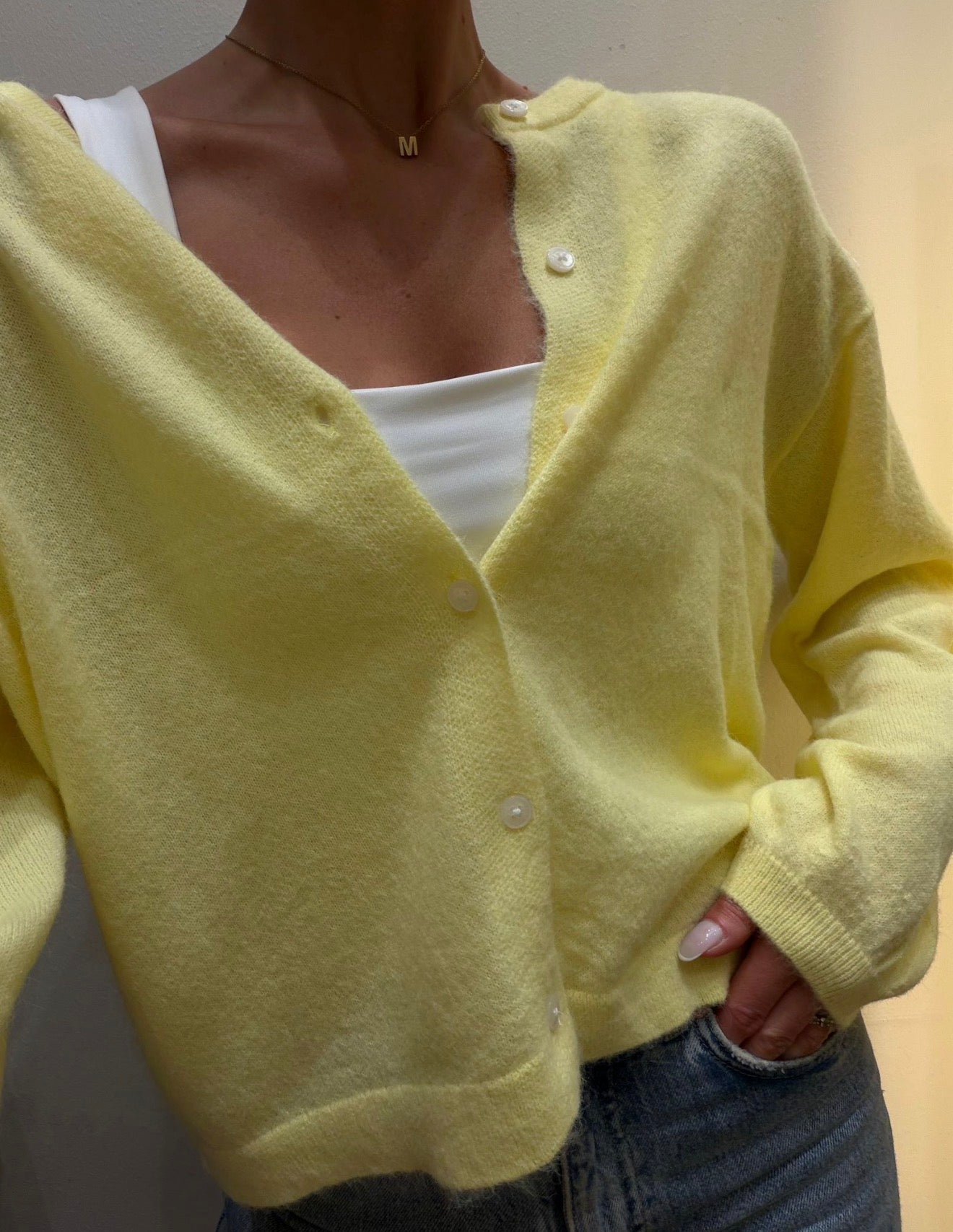 PCNAOMI Knit Cardigan - French Vanilla